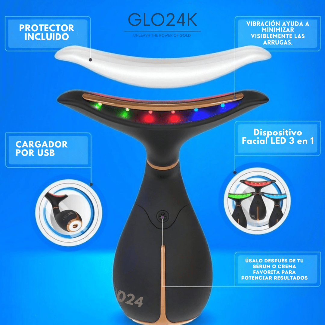GlowLift Pro™ – Dispositivo Facial LED 3 en 1 con Tecnología GoldRadiance™ - ClickStore Honduras