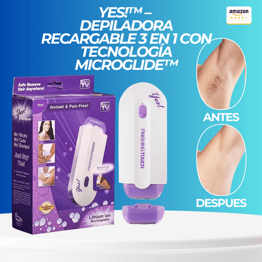 YES™ – Depiladora Recargable 3 en 1 con Tecnología MicroGlide™ - ClickStore Honduras