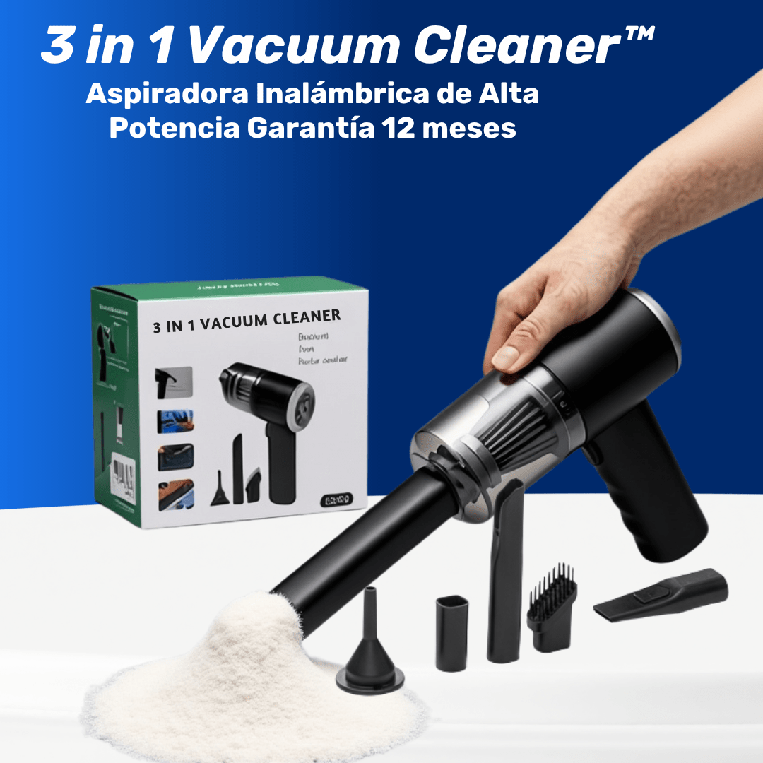 3 in 1 Vacuum Cleaner™ – Aspiradora Inalámbrica de Alta Potencia Garantía 12 meses - ClickStore Honduras