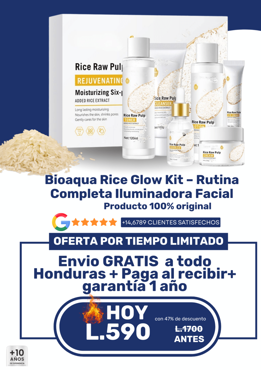 Bioaqua Rice Glow Kit – Rutina Completa Iluminadora Facial - ClickStore Honduras