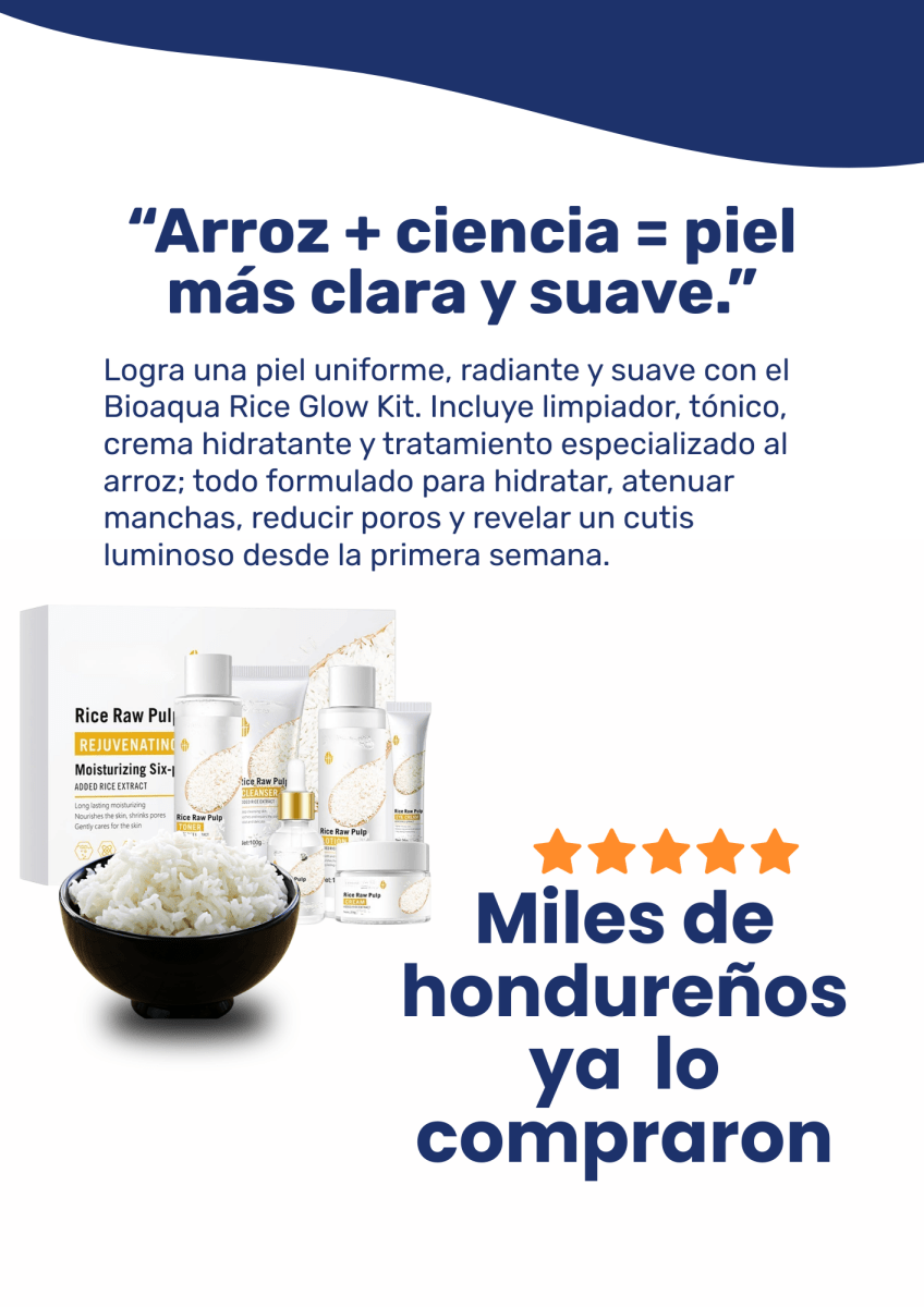 Bioaqua Rice Glow Kit – Rutina Completa Iluminadora Facial - ClickStore Honduras