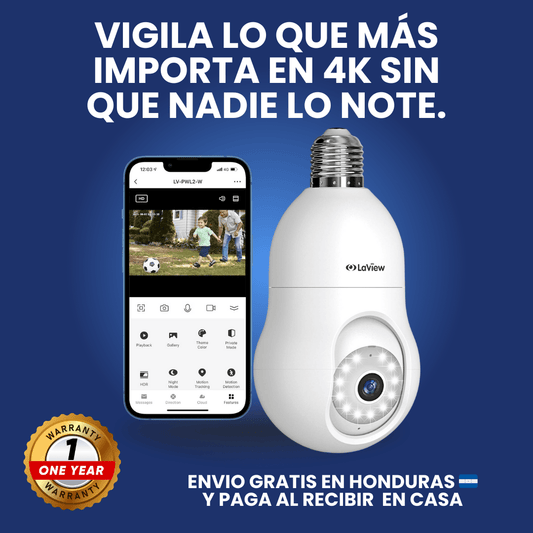 BulbCam 4K 360™ – Cámara de Seguridad en Foco Con garantía y protección extendida - ClickStore Honduras