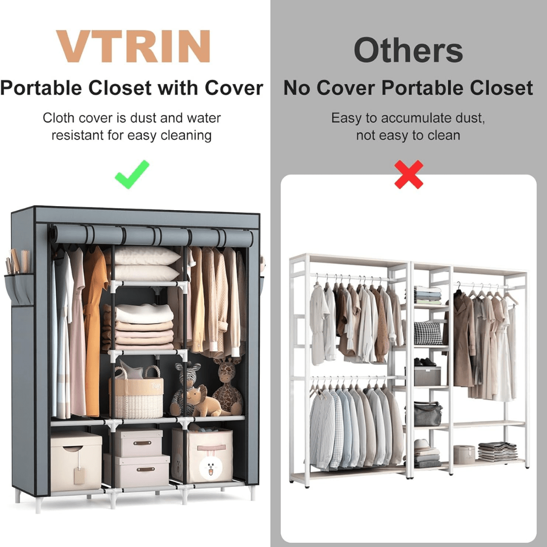 EasyCloset Go™ – Armario Portátil Modular con Estantes y Bolsa Protectora - ClickStore Honduras