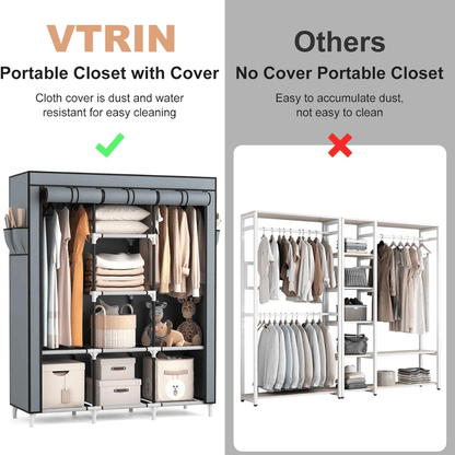 EasyCloset Go™ – Armario Portátil Modular con Estantes y Bolsa Protectora - ClickStore Honduras