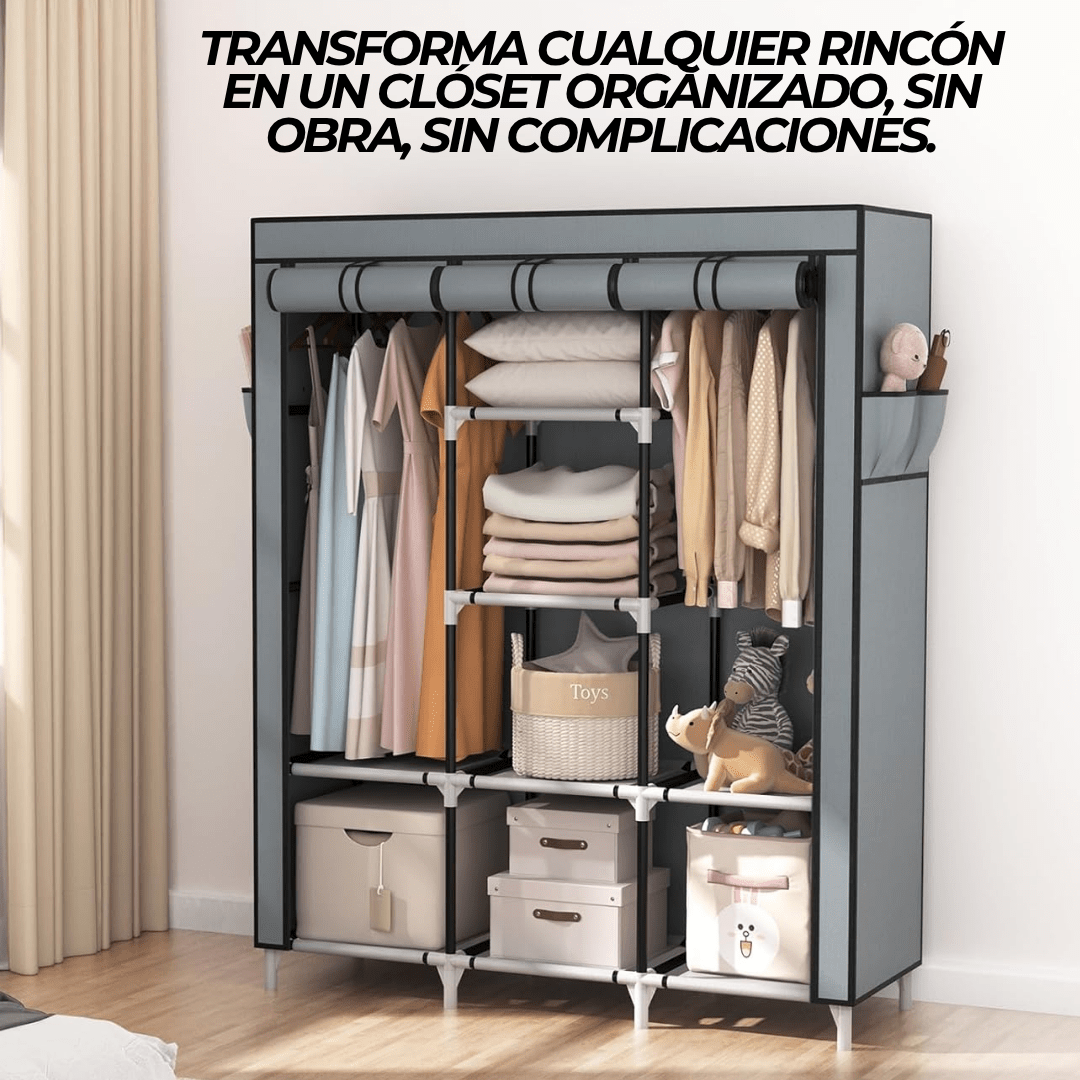 EasyCloset Go™ – Armario Portátil Modular con Estantes y Bolsa Protectora - ClickStore Honduras