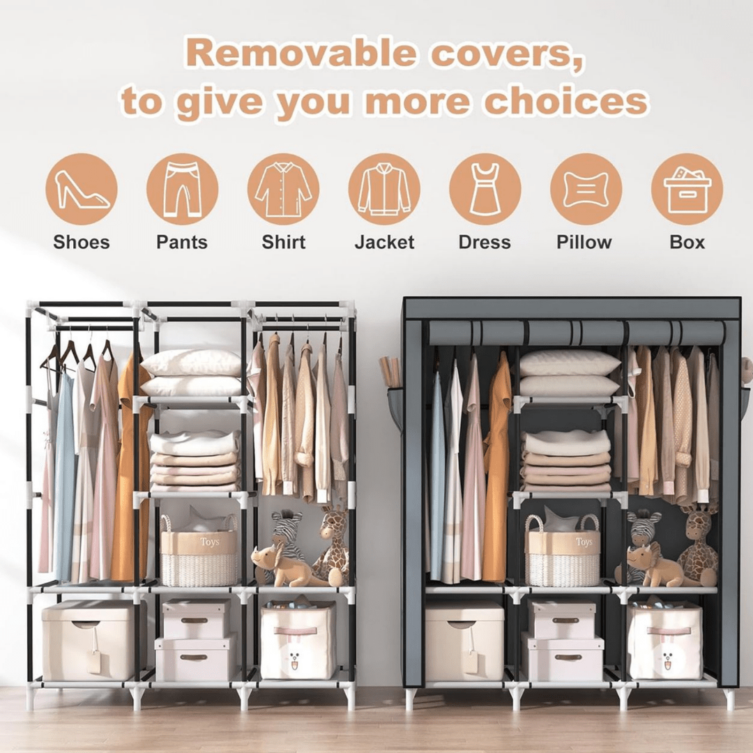 EasyCloset Go™ – Armario Portátil Modular con Estantes y Bolsa Protectora - ClickStore Honduras