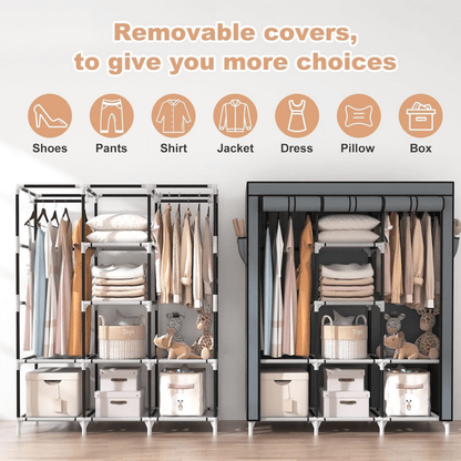 EasyCloset Go™ – Armario Portátil Modular con Estantes y Bolsa Protectora - ClickStore Honduras