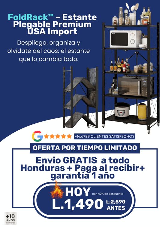 FoldRack™ – Estante Plegable Premium Acero inoxidable + Garantia de 1 año - ClickStore Honduras