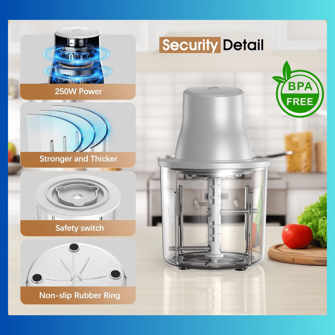 FoodMaster Pro™ – Procesador Eléctrico Multifunción 1,5 L, 250 W, Cuchillas de Acero Inoxidable - ClickStore Honduras