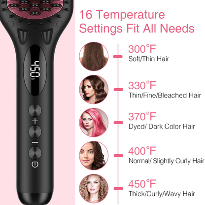 LissPro™ – Cepillo Alisador Profesional de Cabello con Tecnología Anti - Frizz 12 MESES GARANTIA - ClickStore Honduras