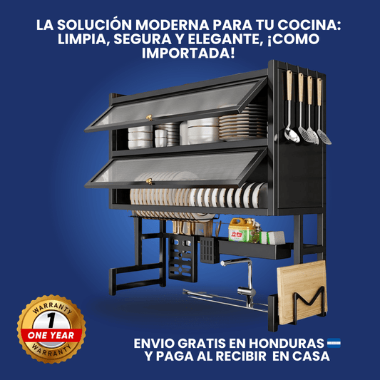 🧼 MaxDry™ – Organizador Escurridor de Platos GRANDE 4 REPISAS+ Bandeja Antigoteo Garantía Extendida - ClickStore Honduras