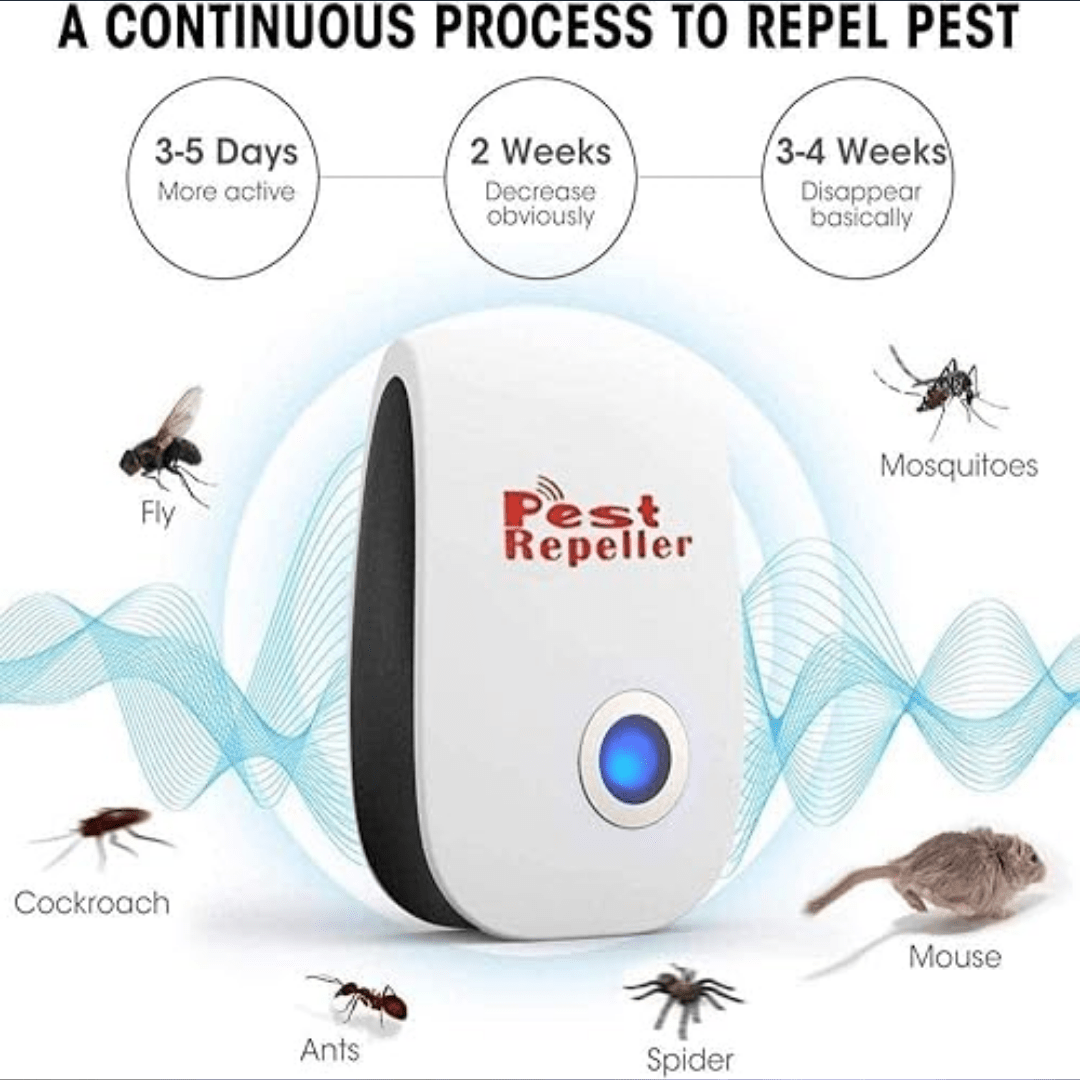 Pack Pest Repeller™ Ultra - Shield – Repelente Ultrasónico Electrónico de Plagas (Paquete de 6) - ClickStore Honduras