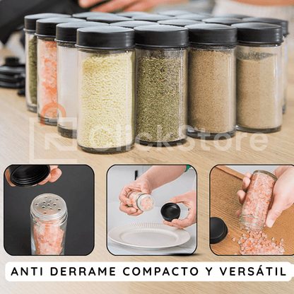 SpiceWheel Pro™ – Organizador Giratorio de Especias con 18 Tarros de Vidrio (Diseño Rueda) con garantia 12 meses - ClickStore Honduras