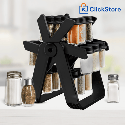 SpiceWheel Pro™ – Organizador Giratorio de Especias con 18 Tarros de Vidrio (Diseño Rueda) con garantia 12 meses - ClickStore Honduras