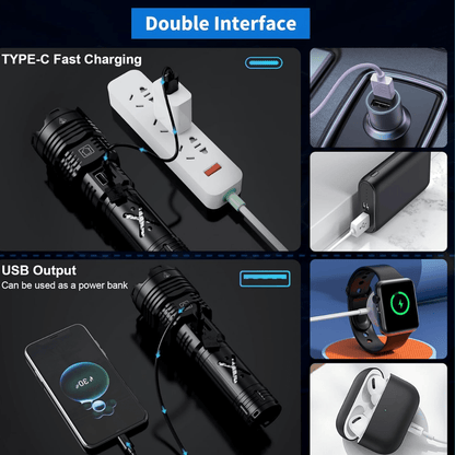 TACTICAL X – Linterna Militar Táctica Recargable 520 000 Lm - ClickStore Honduras