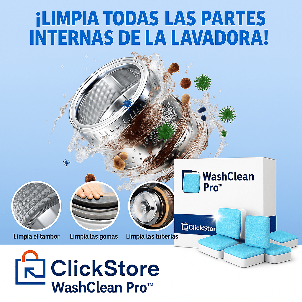WashClean Pro™ – Tabletas Desinfectantes para Lavadora con Efecto Desincrustante - ClickStore Honduras