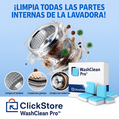 WashClean Pro™ – Tabletas Desinfectantes para Lavadora con Efecto Desincrustante - ClickStore Honduras