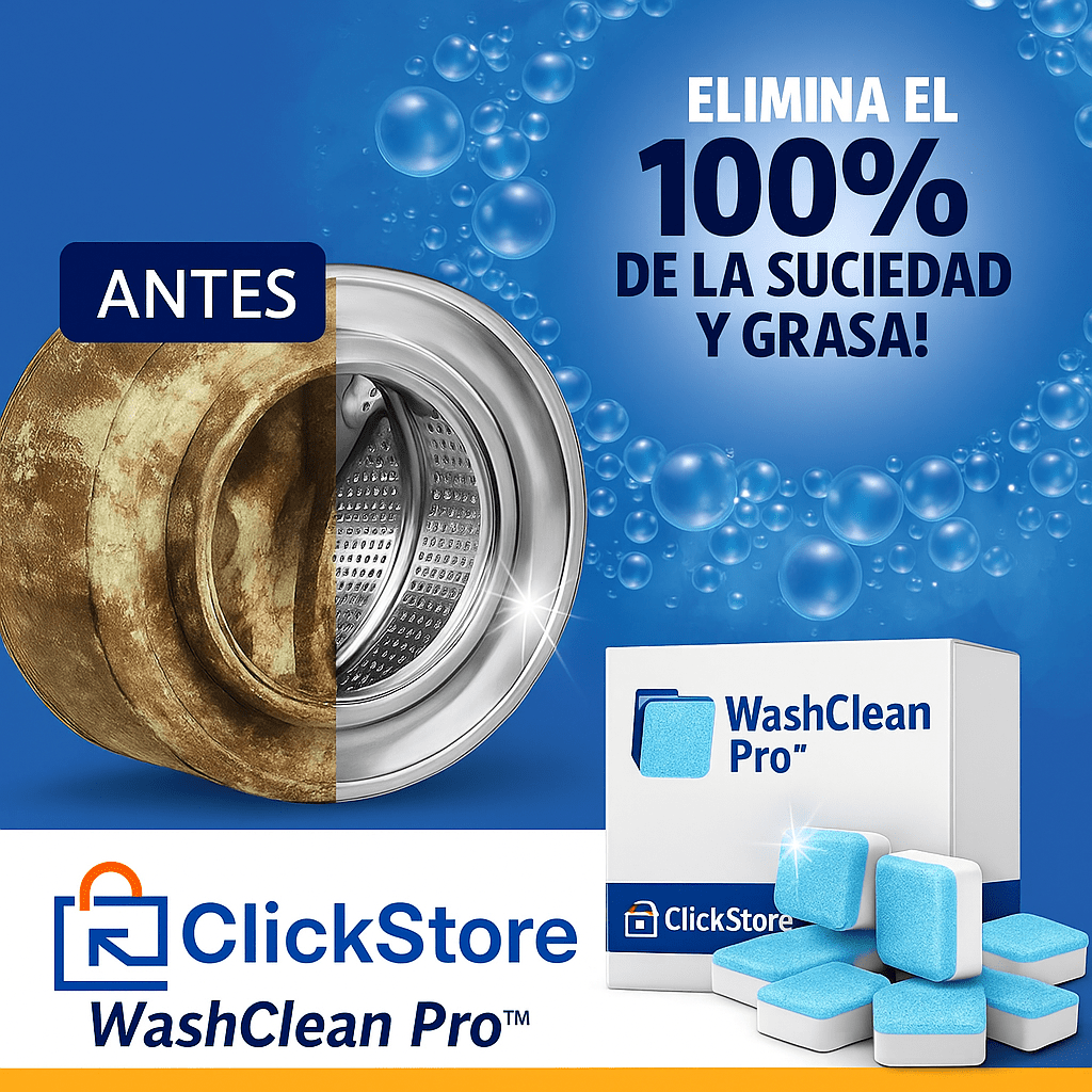 WashClean Pro™ – Tabletas Desinfectantes para Lavadora con Efecto Desincrustante - ClickStore Honduras