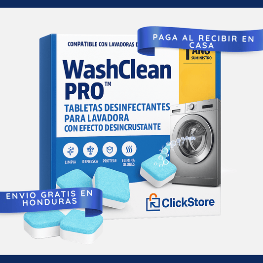 WashClean Pro™ – Tabletas Desinfectantes para Lavadora con Efecto Desincrustante - ClickStore Honduras
