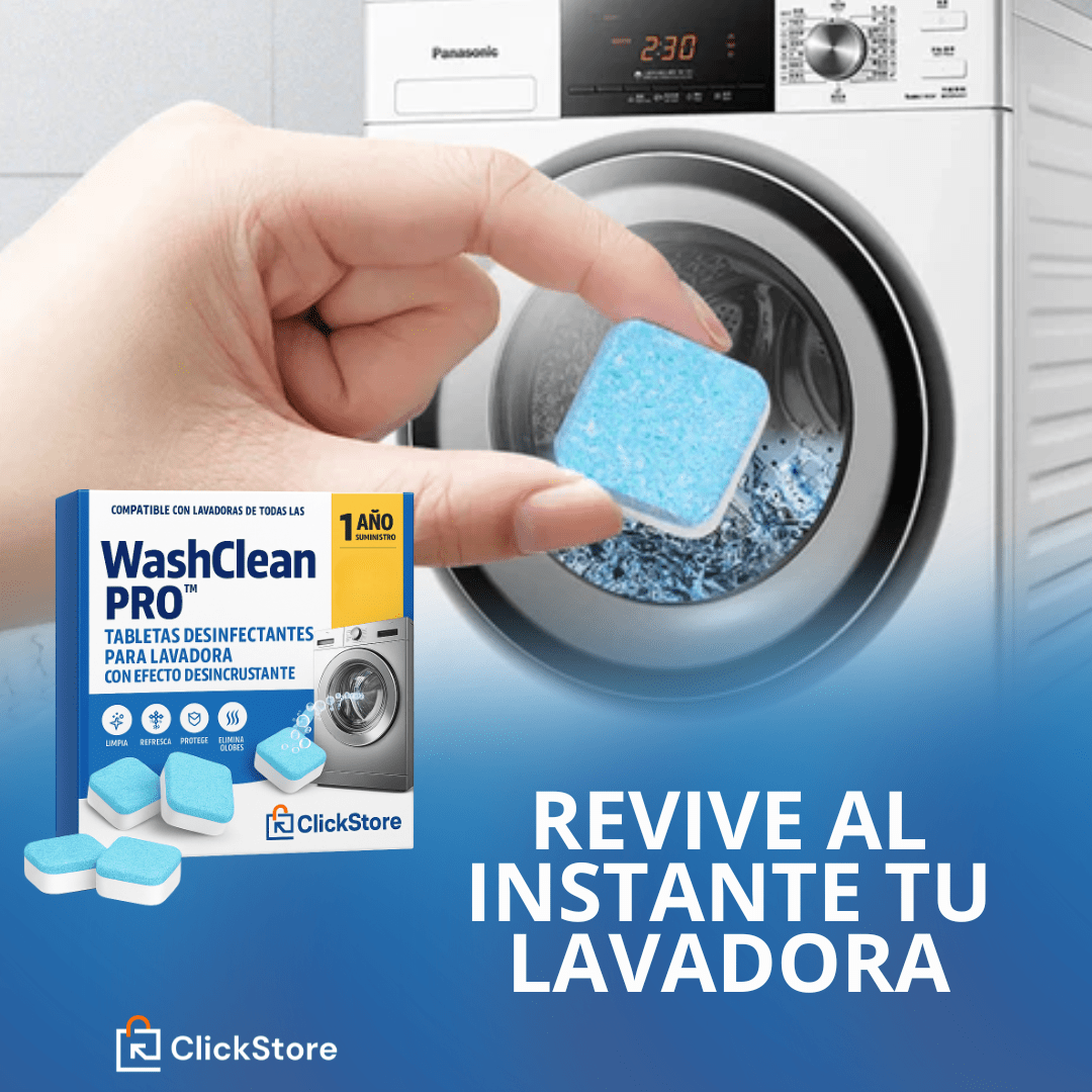 WashClean Pro™ – Tabletas Desinfectantes para Lavadora con Efecto Desincrustante - ClickStore Honduras
